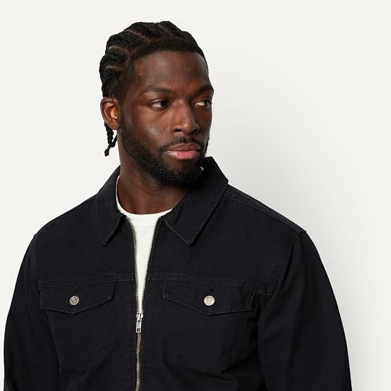 Black Zip-Up Jacket obraz 3